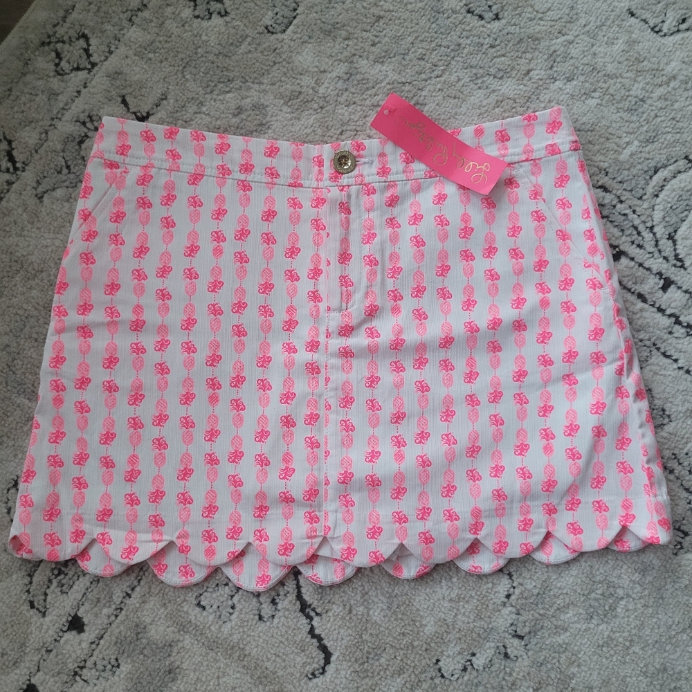 NWT Lilly Pulitzer Colette Skort "Fineapple" Pink Topaz 6